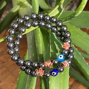 Handcrafted Evil Eye & Hematite Bracelets